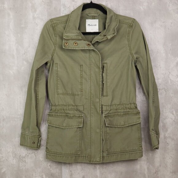 Madewell Utility Jacket Women's‎ Size XS Olive Passage Military Midweight L2512 - Picture 1 of 5